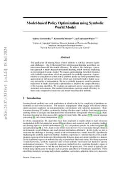 Model-based Policy Optimization using Symbolic World Model