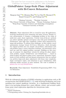 GlobalPointer: Large-Scale Plane Adjustment with Bi-Convex Relaxation