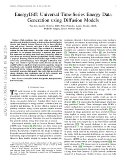 EnergyDiff: Universal Time-Series Energy Data Generation using Diffusion Models