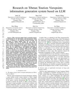 Research on Tibetan Tourism Viewpoints information generation system
  based on LLM