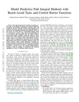 Model Predictive Path Integral Methods with Reach-Avoid Tasks and
  Control Barrier Functions