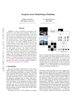 Keypoint Aware Masked Image Modelling