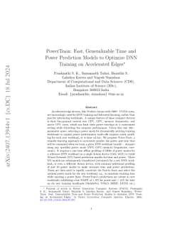 PowerTrain: Fast, Generalizable Time and Power Prediction Models to
  Optimize DNN Training on Accelerated Edges
