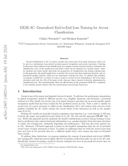 GE2E-AC: Generalized End-to-End Loss Training for Accent Classification