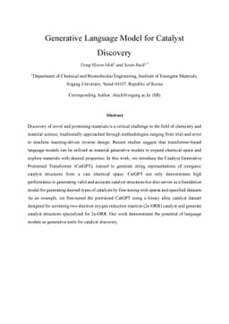 Generative Language Model for Catalyst Discovery