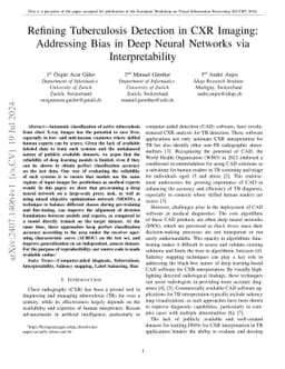 Refining Tuberculosis Detection in CXR Imaging: Addressing Bias in Deep
  Neural Networks via Interpretability