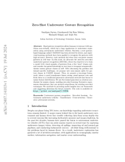 Zero-Shot Underwater Gesture Recognition