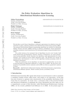 On Policy Evaluation Algorithms in Distributional Reinforcement Learning