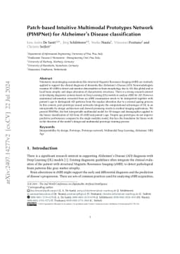 Patch-based Intuitive Multimodal Prototypes Network (PIMPNet) for
  Alzheimer's Disease classification