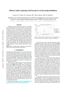 Efficient Audio Captioning with Encoder-Level Knowledge Distillation