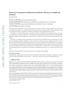 Electricity Consumption of Ethereum and Filecoin: Advances in Models and
  Estimates