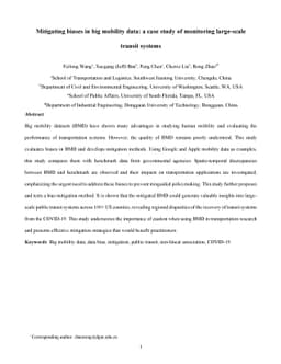 Mitigating biases in big mobility data: a case study of monitoring
  large-scale transit systems