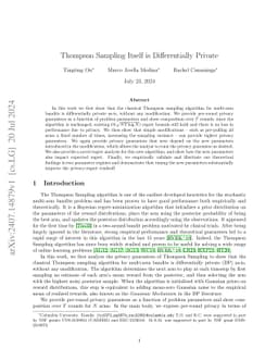 Thompson Sampling Itself is Differentially Private