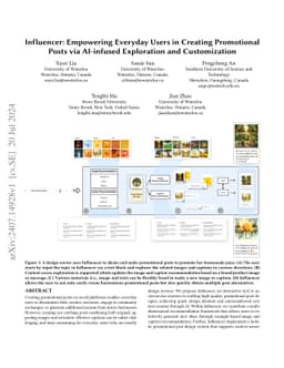 Influencer: Empowering Everyday Users in Creating Promotional Posts via
  AI-infused Exploration and Customization