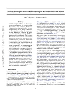 Strongly Isomorphic Neural Optimal Transport Across Incomparable Spaces