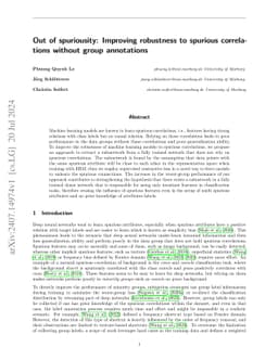 Out of spuriousity: Improving robustness to spurious correlations
  without group annotations
