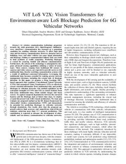 ViT LoS V2X: Vision Transformers for Environment-aware LoS Blockage
  Prediction for 6G Vehicular Networks