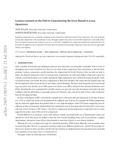 Lessons Learned on the Path to Guaranteeing the Error Bound in Lossy
  Quantizers