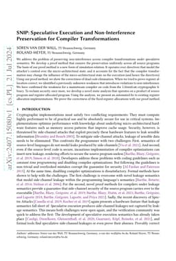 SNIP: Speculative Execution and Non-Interference Preservation for
  Compiler Transformations