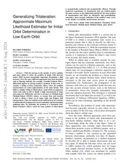 Generalizing Trilateration: Approximate Maximum Likelihood Estimator for
  Initial Orbit Determination in Low-Earth Orbit