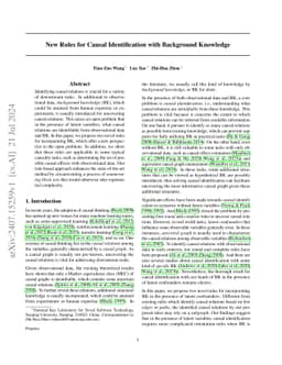 New Rules for Causal Identification with Background Knowledge