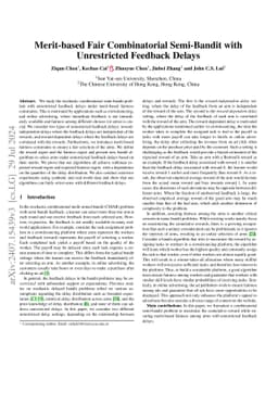 Merit-based Fair Combinatorial Semi-Bandit with Unrestricted Feedback
  Delays