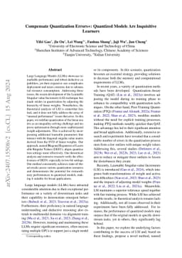 Compensate Quantization Errors+: Quantized Models Are Inquisitive Learners