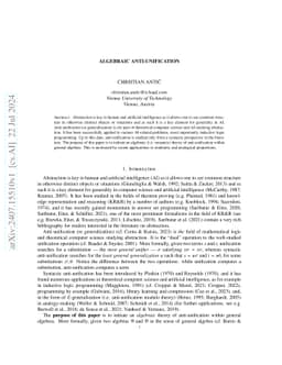 Algebraic anti-unification