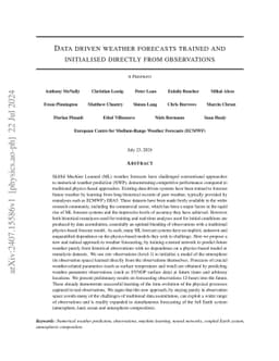 Data driven weather forecasts trained and initialised directly from
  observations
