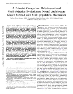 A Pairwise Comparison Relation-assisted Multi-objective Evolutionary
  Neural Architecture Search Method with Multi-population Mechanism
