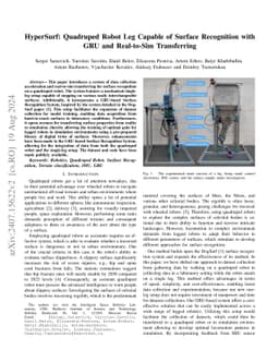 HyperSurf: Quadruped Robot Leg Capable of Surface Recognition with GRU
  and Real-to-Sim Transferring