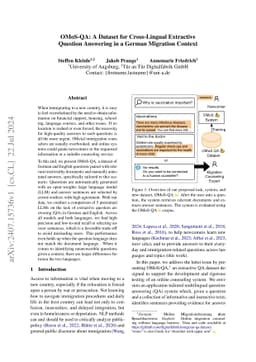 OMoS-QA: A Dataset for Cross-Lingual Extractive Question Answering in a
  German Migration Context
