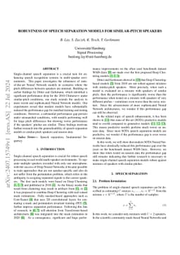 Robustness of Speech Separation Models for Similar-pitch Speakers