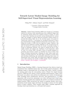 Towards Latent Masked Image Modeling for Self-Supervised Visual
  Representation Learning