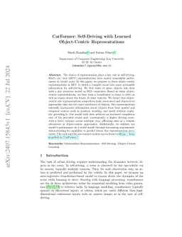 CarFormer: Self-Driving with Learned Object-Centric Representations