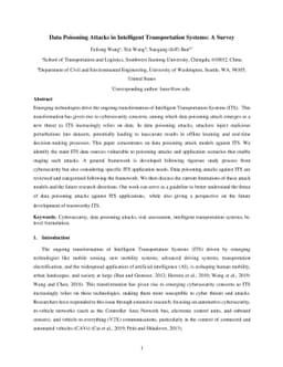Data Poisoning Attacks in Intelligent Transportation Systems: A Survey