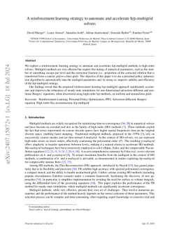 A reinforcement learning strategy to automate and accelerate
  h/p-multigrid solvers