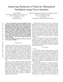 Improving Prediction of Need for Mechanical Ventilation using
  Cross-Attention