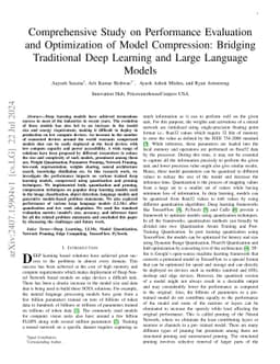 Comprehensive Study on Performance Evaluation and Optimization of Model
  Compression: Bridging Traditional Deep Learning and Large Language Models