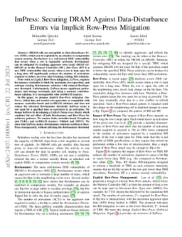 ImPress: Securing DRAM Against Data-Disturbance Errors via Implicit
  Row-Press Mitigation