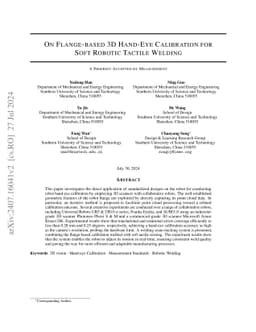 On Flange-based 3D Hand-Eye Calibration for Soft Robotic Tactile Welding