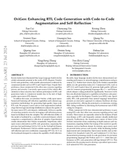 OriGen:Enhancing RTL Code Generation with Code-to-Code Augmentation and
  Self-Reflection