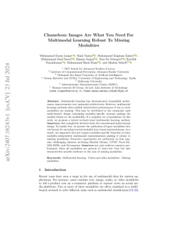 Chameleon: Images Are What You Need For Multimodal Learning Robust To
  Missing Modalities