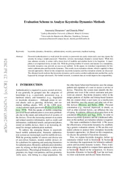 Evaluation Scheme to Analyze Keystroke Dynamics Methods