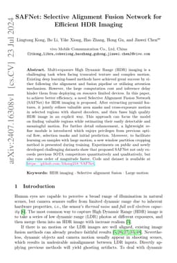 SAFNet: Selective Alignment Fusion Network for Efficient HDR Imaging