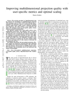 Improving multidimensional projection quality with user-specific metrics
  and optimal scaling