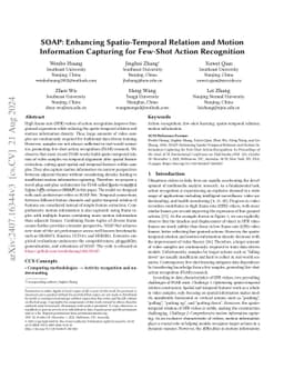 SOAP: Enhancing Spatio-Temporal Relation and Motion Information
  Capturing for Few-Shot Action Recognition