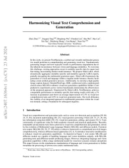 Harmonizing Visual Text Comprehension and Generation