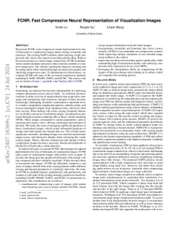 FCNR: Fast Compressive Neural Representation of Visualization Images