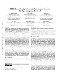 SEDS: Semantically Enhanced Dual-Stream Encoder for Sign Language
  Retrieval